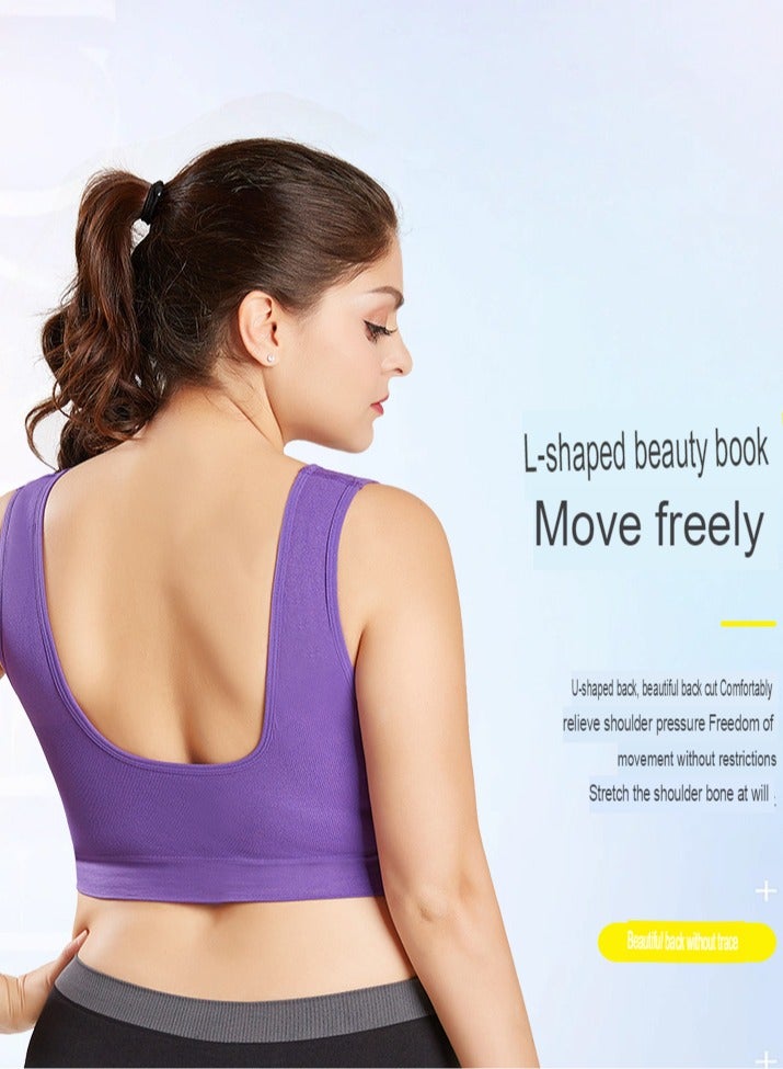 AROAQ Women Sports Bra, Fitness Sports Yoga Bra with Removable Padding, Double-layer Seamless Sports Bra without Rims, Comfortable Soft Bra for Workouts Running Yoga Trainings, (Size 3XL, Rose Red)  - Image 3