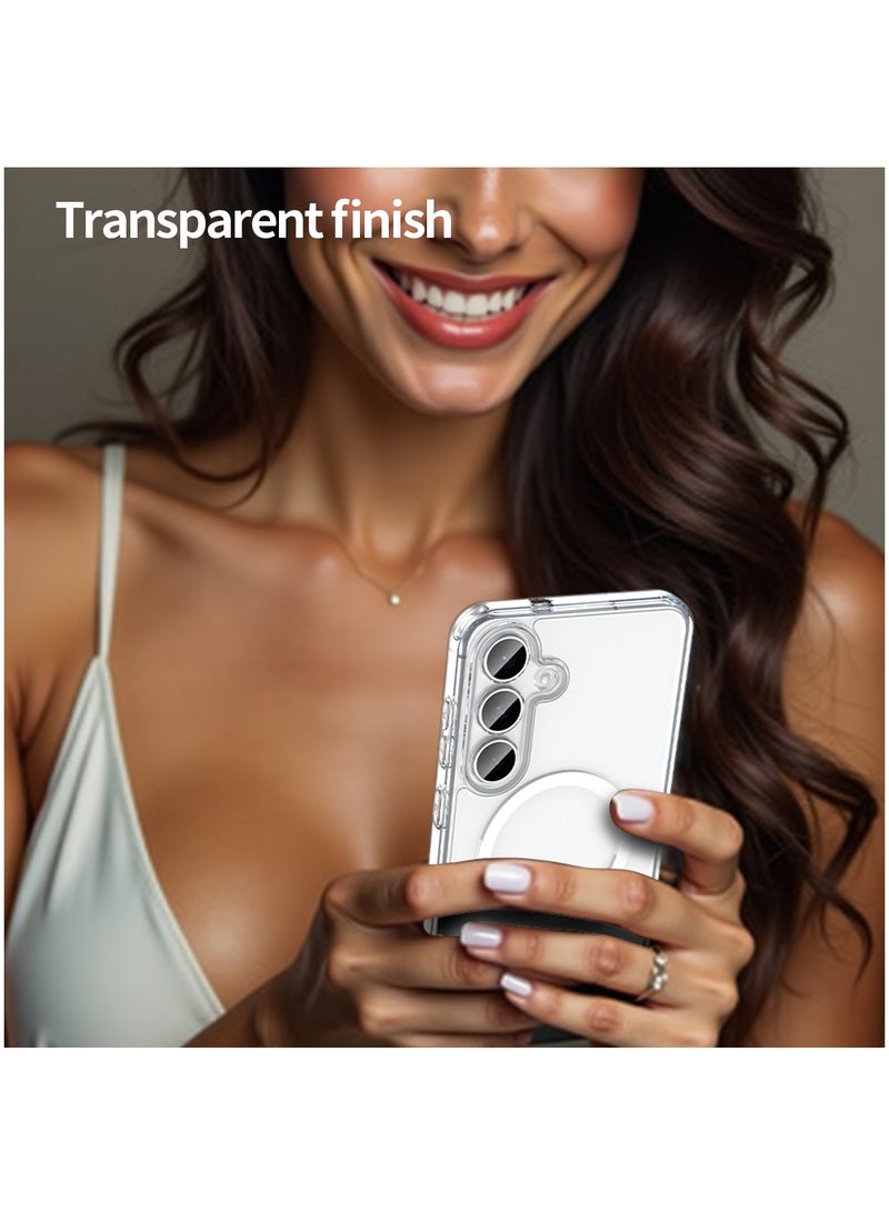 Fankalo Magnetic Phone Case for Samsung Galaxy S25 FE Transparent Back Soft TPU Shockproof Bumper Protection Cover Oil Repellent and Waterproof Phone Cover - Image 3