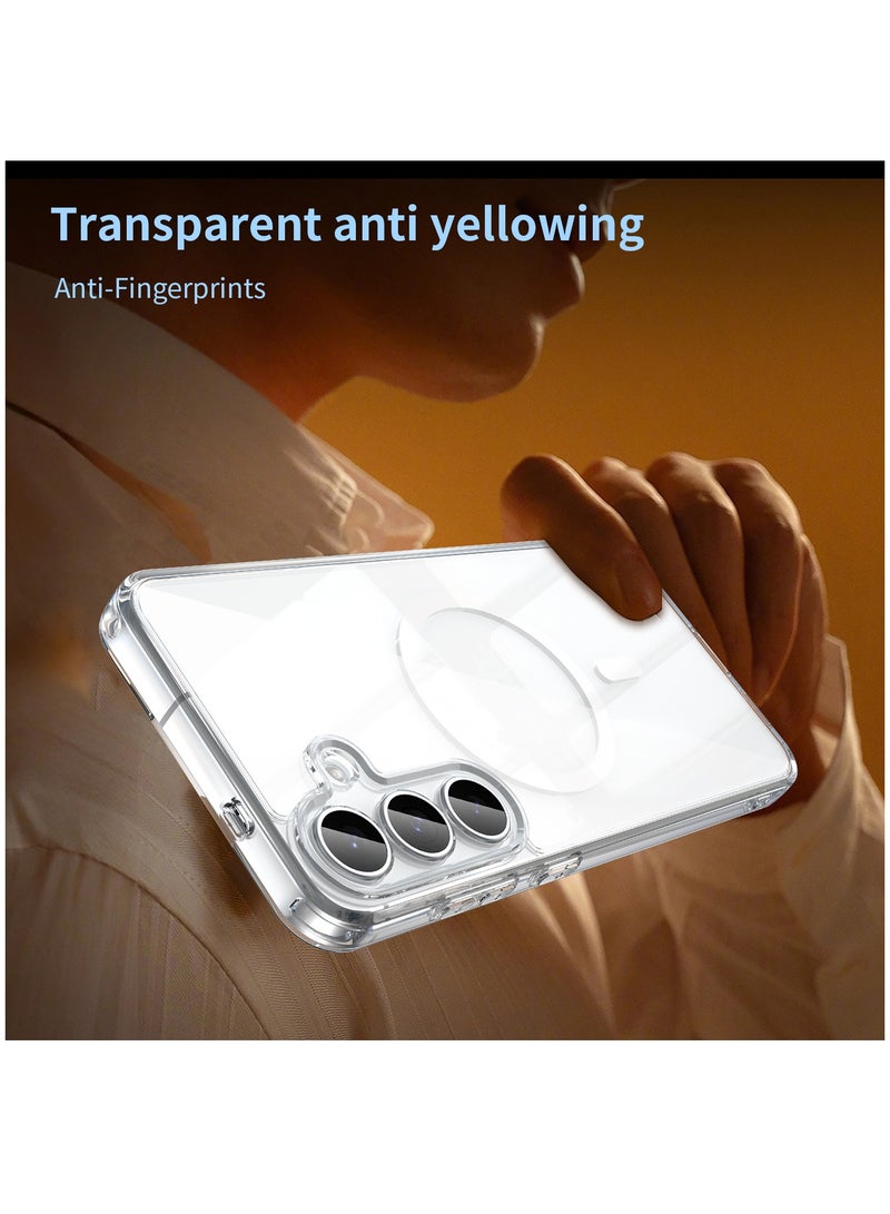 Fankalo Magnetic Phone Case for Samsung Galaxy S25 FE Transparent Back Soft TPU Shockproof Bumper Protection Cover Oil Repellent and Waterproof Phone Cover - Image 4