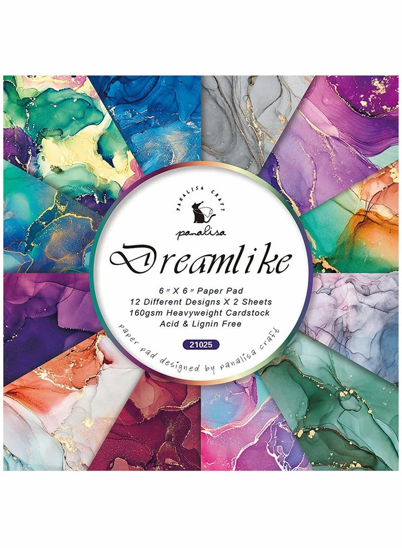 SYOSI 24 Sheets Scrapbook Paper Set, 6*6in Cardstock Pads, Single Sided Decorative Craft Paper for Order Scrap DIY Photo Albums, Writing, Card Making - Image 1