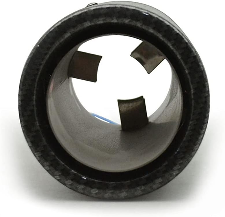 idain 2.5''/63MM Inlet Carbon Fiber Car Exhaust Muffler Tip with LED Light Stainless Steel Muffler Racing Exhaust Tip Modification (Blue LED, Rolled) - Image 3