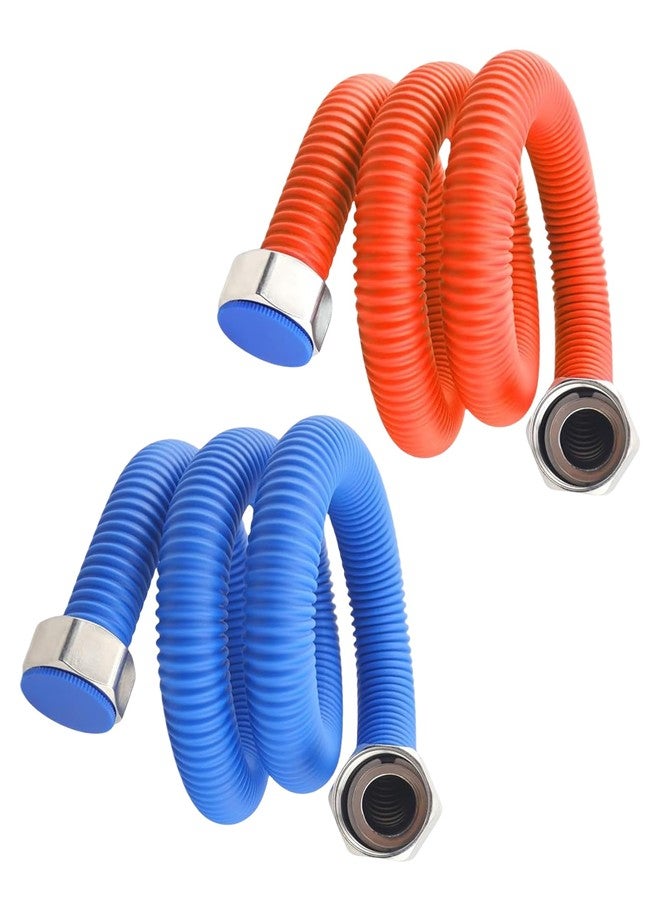 Maigoo 36 inch Flexible Stainless Steel Corrugated Water Heater Connector,3/4" FIP x 3/4" FIP Water Heater Supply Lines Fit For Water Softener Hot &Cold Water Hose - Image 1