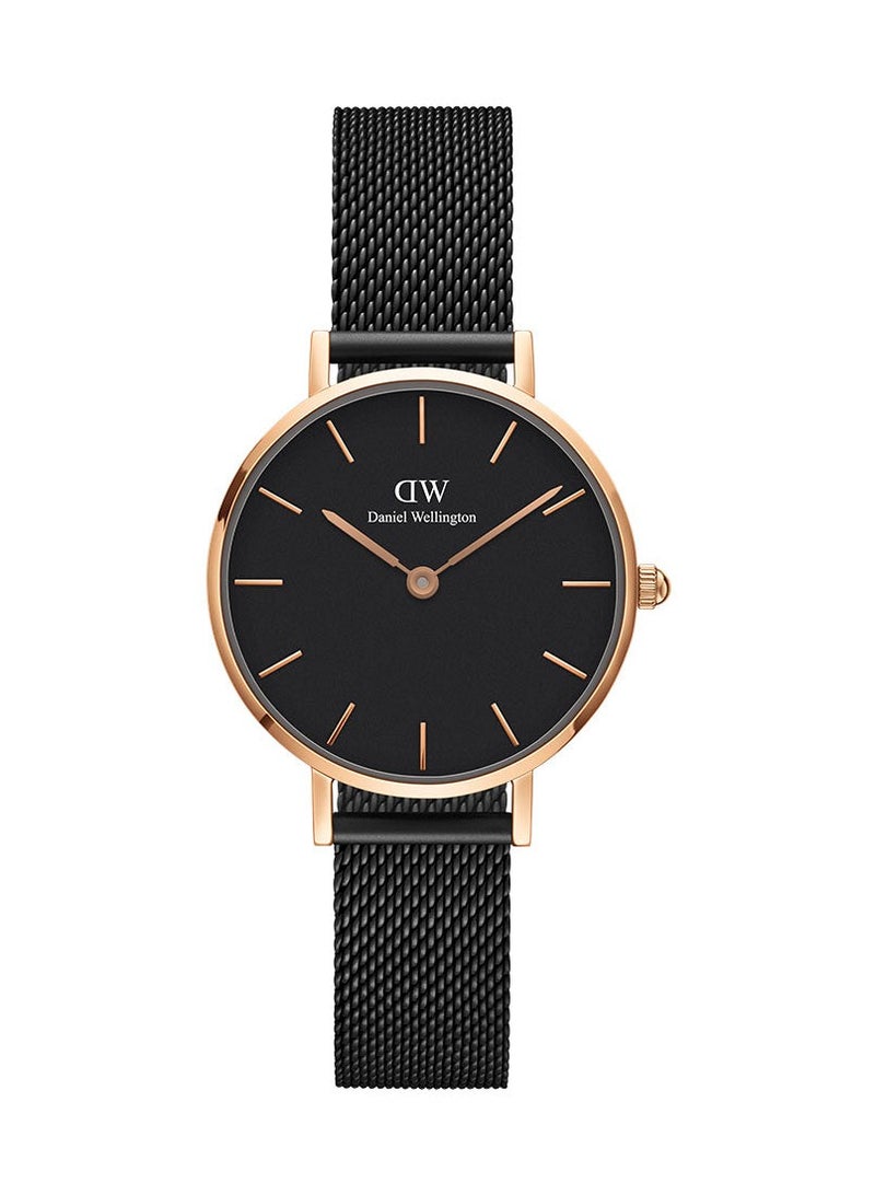Daniel Wellington Petite Ashfield Women's Watch - 28mm, Matte Black Mesh Strap, Rose Gold Case, DW00100245 - Image 1