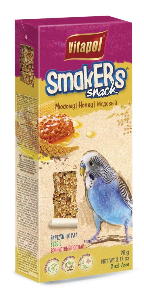Vitapol Honey Smakers for Budgies 90 Gram Nutritious Bird Treat with Millet Flax Seed and Honey Supports Digestion Foraging and Feather Health - Image 3