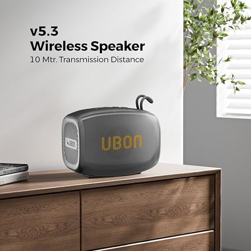 UBON Yodha SP-42, 10 watt Portable Bluetooth Speaker, 10 Hours Long Playtime, RGB Lights, Multiple Connectivity Wireless Party Speaker (Black) - Image 5