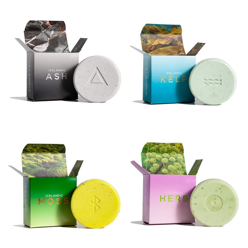 Kalastyle Hallo Iceland Soap 4 Pack  Volcanic Ash Herb Moss and Kelp