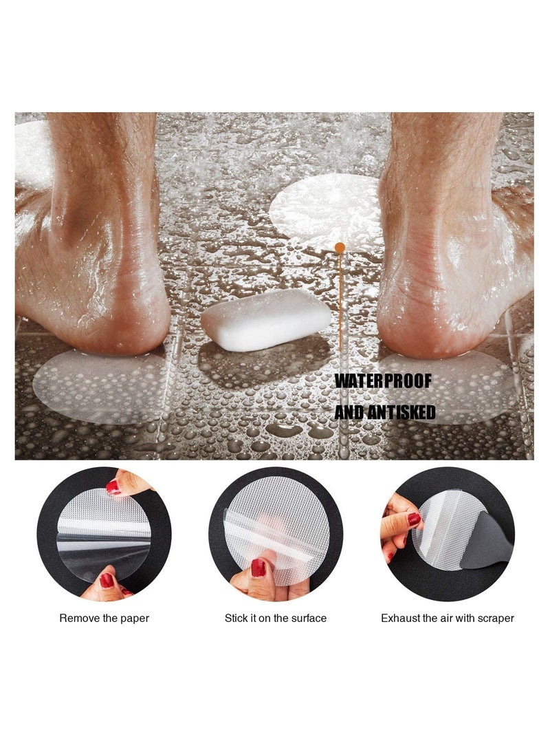 ECVV ECVV 24PCS Non-Slip Bathtub Stickers - Safety Adhesive Decals with Silicone Scraper for Bath Tubs, Showers, Stairs & Ladders(Clear)  - Image 3