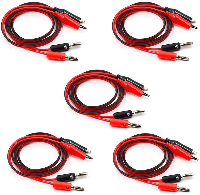 GDQLCNXB 5 Pairs Power Supply Double Alligator Clip to Banana Connector Audio Video Test Cable 1M Length - Image 4