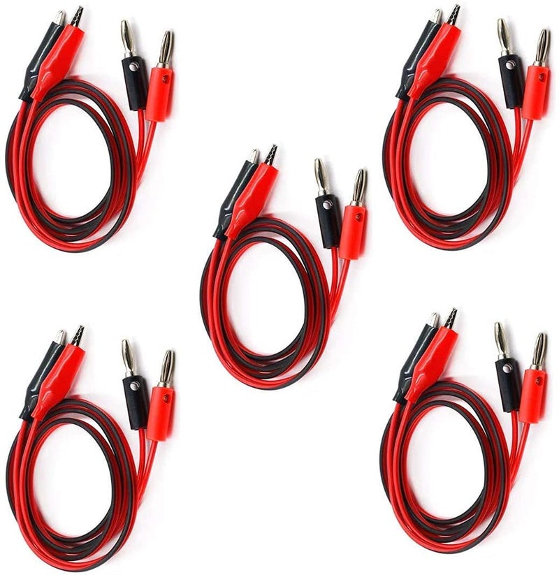 GDQLCNXB 5 Pairs Power Supply Double Alligator Clip to Banana Connector Audio Video Test Cable 1M Length - Image 5