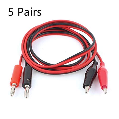 GDQLCNXB 5 Pairs Power Supply Double Alligator Clip to Banana Connector Audio Video Test Cable 1M Length - Image 2