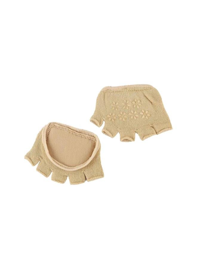 klarako 1 Pair of Forefoot Pads Fabric Metatarsal Sleeve Sole Cushion Gel Pads Metatarsal Pads Protector Cushion Pads Five Toe Socks (Khaki) - Image 1