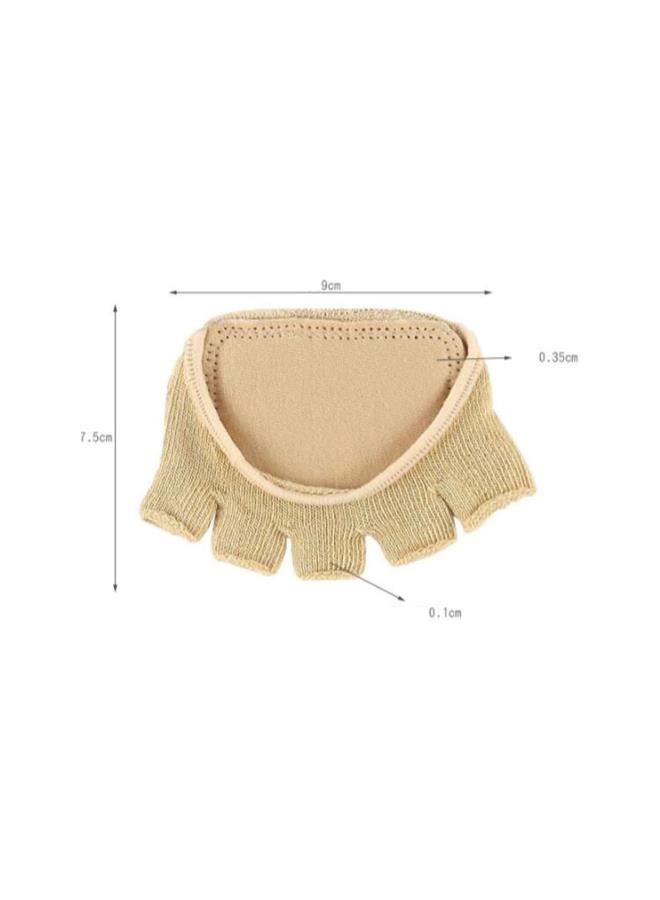 klarako 1 Pair of Forefoot Pads Fabric Metatarsal Sleeve Sole Cushion Gel Pads Metatarsal Pads Protector Cushion Pads Five Toe Socks (Khaki) - Image 2