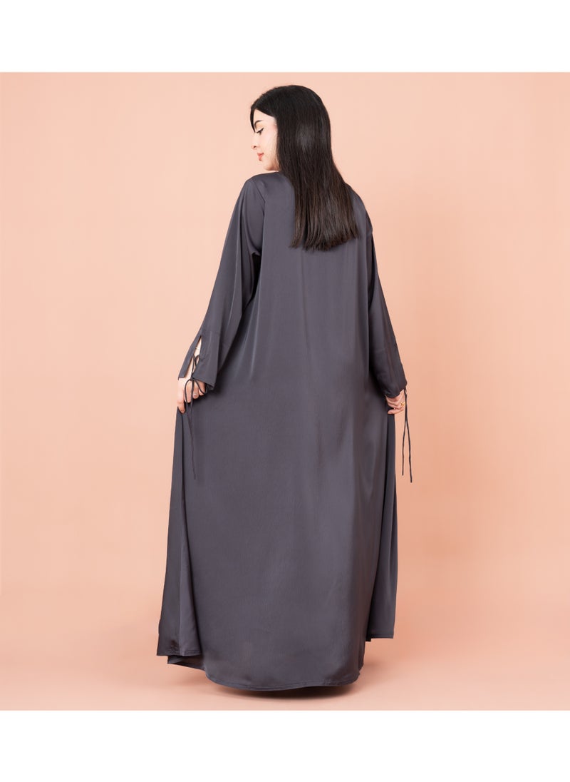 IKKXA Front Tie Open Abaya  - Image 2