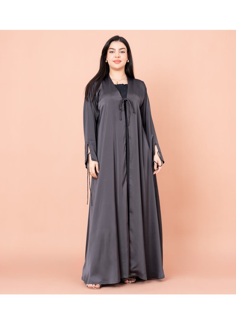 IKKXA Front Tie Open Abaya  - Image 5