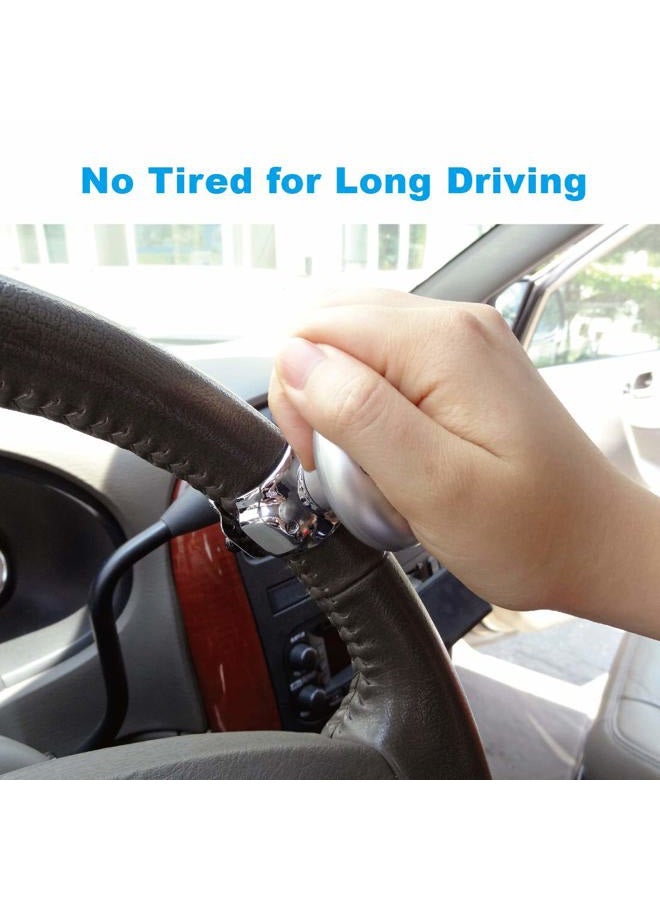 Hypersonic Vehicle Power Handle Car Steering Wheel Spinner Accessory Knob Universal Fit for Car (Silver) - Image 2