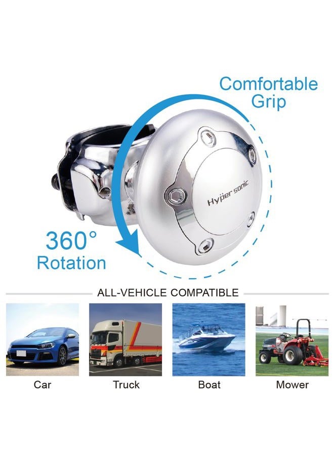 Hypersonic Vehicle Power Handle Car Steering Wheel Spinner Accessory Knob Universal Fit for Car (Silver) - Image 3