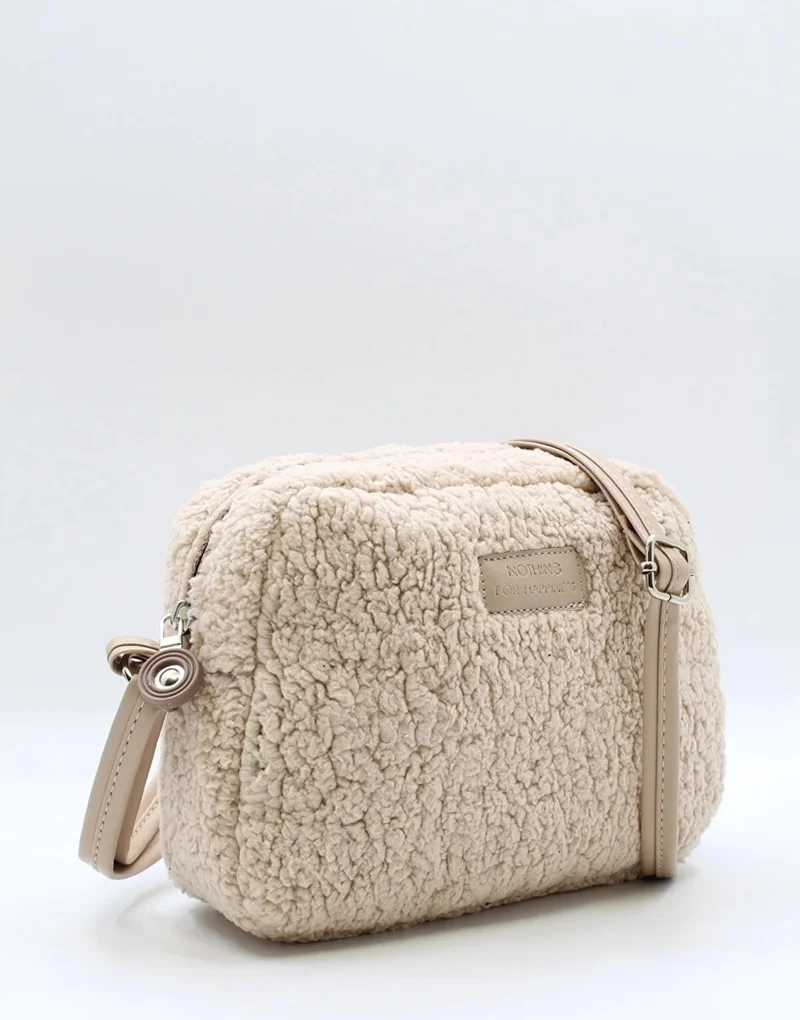 نوثينج 3-Piece Snap Bag Plush Bag Urban Bag Set with Necklace