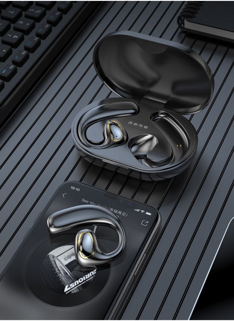 Bluetooth Earphone Neck Sport Wireless Headset Black