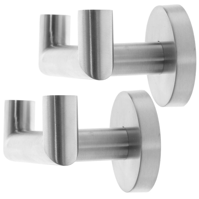 Brushed Stainless Steel Double Wall Hooks 2pcs Black Gold Bathroom Kitchen Storage - Image 2
