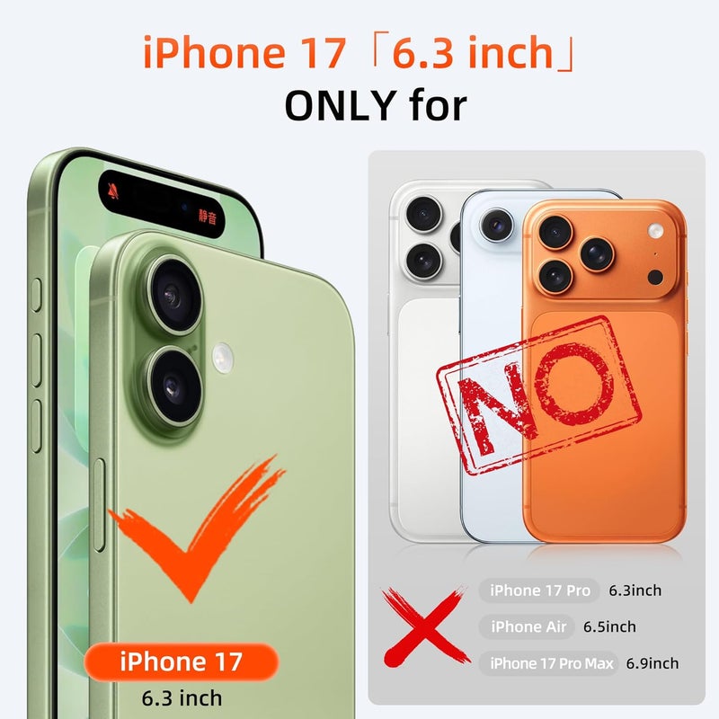 VISOUL Genuine Leather Wallet Case for iPhone 17 6.3-inch 5G 2025, RFID Blocking, Magnetic, Wireless Charging, 3 Card Holders, Kickstand, Shockproof TPU Shell, Protective-Black+Grey - Image 2