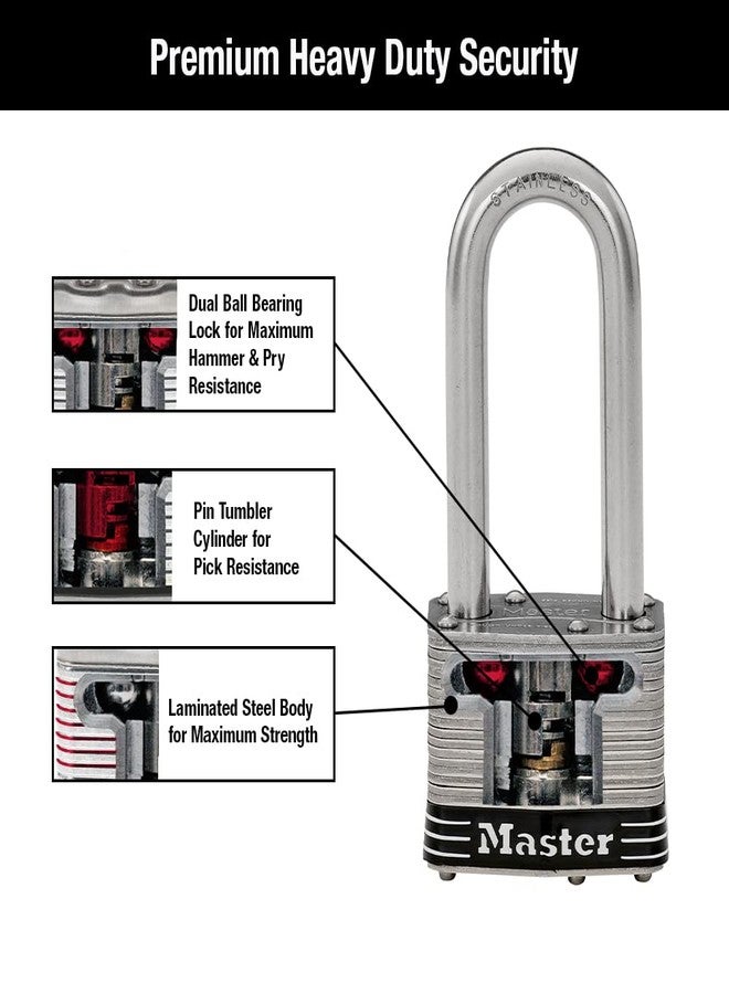 Master Lock 5SSQLJ Stainless Steel Outdoor Padlock with Key, 4 Pack Keyed-Alike - Image 5