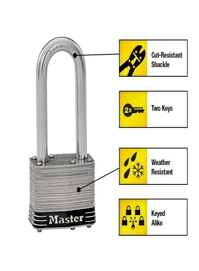 Master Lock 5SSQLJ Stainless Steel Outdoor Padlock with Key, 4 Pack Keyed-Alike - Image 2