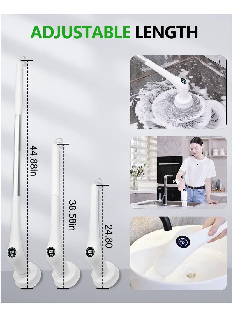 بلو فاير فرشاة تنظيف كهربائية دوارة RK-GD01 لاسلكية | مع 6 رؤوس تنظيف قابلة للاستبدال، مقبض طويل وقابل للتمديد، سرعتين 400–580RPM، مقاومة للماء IPX7، شحن سريع 3 ساعات، بطارية 90 دقيقة | للحمام، المطبخ، السيارة - Image 5