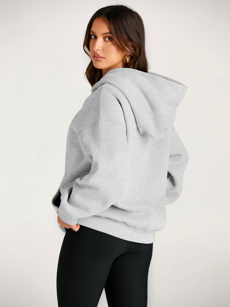 EFAN Womens Hoodies Oversized Sweatshirts Pullover Fleece Sweaters Long Sleeve Winter Fall Outfits Fashion Y2k Clothes Grey L - Image 4