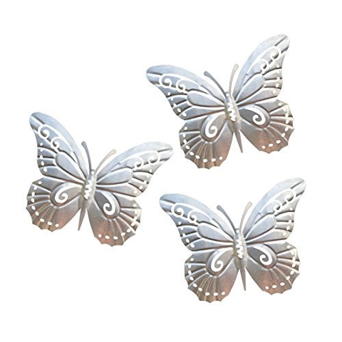 Superdream 3D Nature Inspired Metal Butterfly DIY Decorative Wall Art Trio Hang Indoors or Outdoors - Image 1