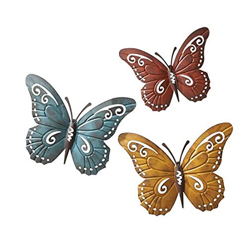 Superdream 3D Nature Inspired Metal Butterfly DIY Decorative Wall Art Trio Hang Indoors or Outdoors - Image 4