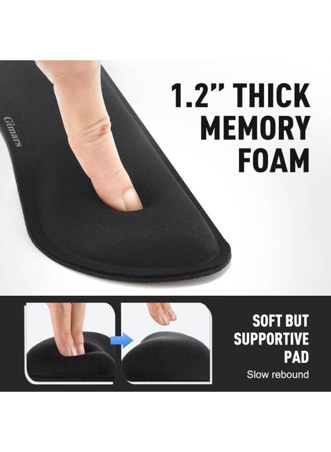 Upgrade Enlarge Gel Memory Foam Set Keyboard Wrist Rest Pad, Mouse Wrist Cushion Support for Office, Computer, Laptop, Mac, Comfortable, Lightweight for Easy Typing Pain Relief, Black - Image 5