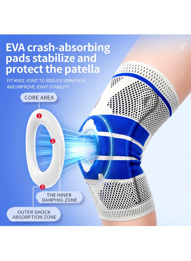 وسادات ركبة من السيليكون لامتصاص الصدمات - وسادات ركبة متعددة الوظائف - وسادات ركبة مريحة وجيدة التهوية للرجال - وسادات ركبة لتخفيف ضغط الركبة - Image 2