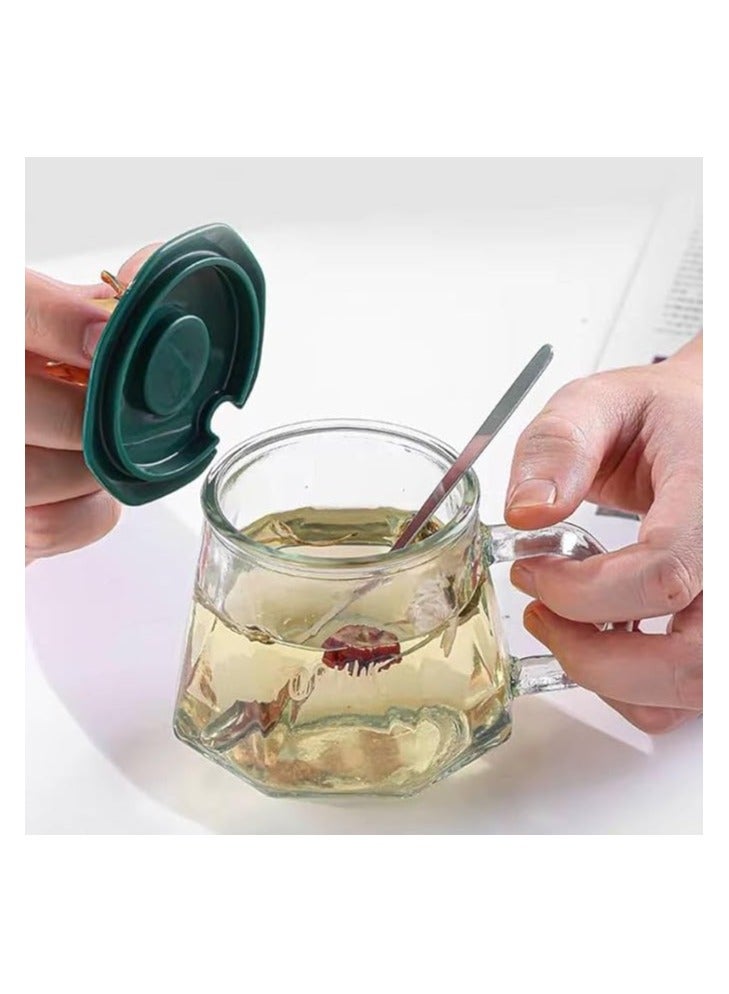 فورتون كوب زجاجي أنيق بغطاء تاج – تصميم فاخر للمشروبات الساخنة والباردة متعددة الالوان - Image 3