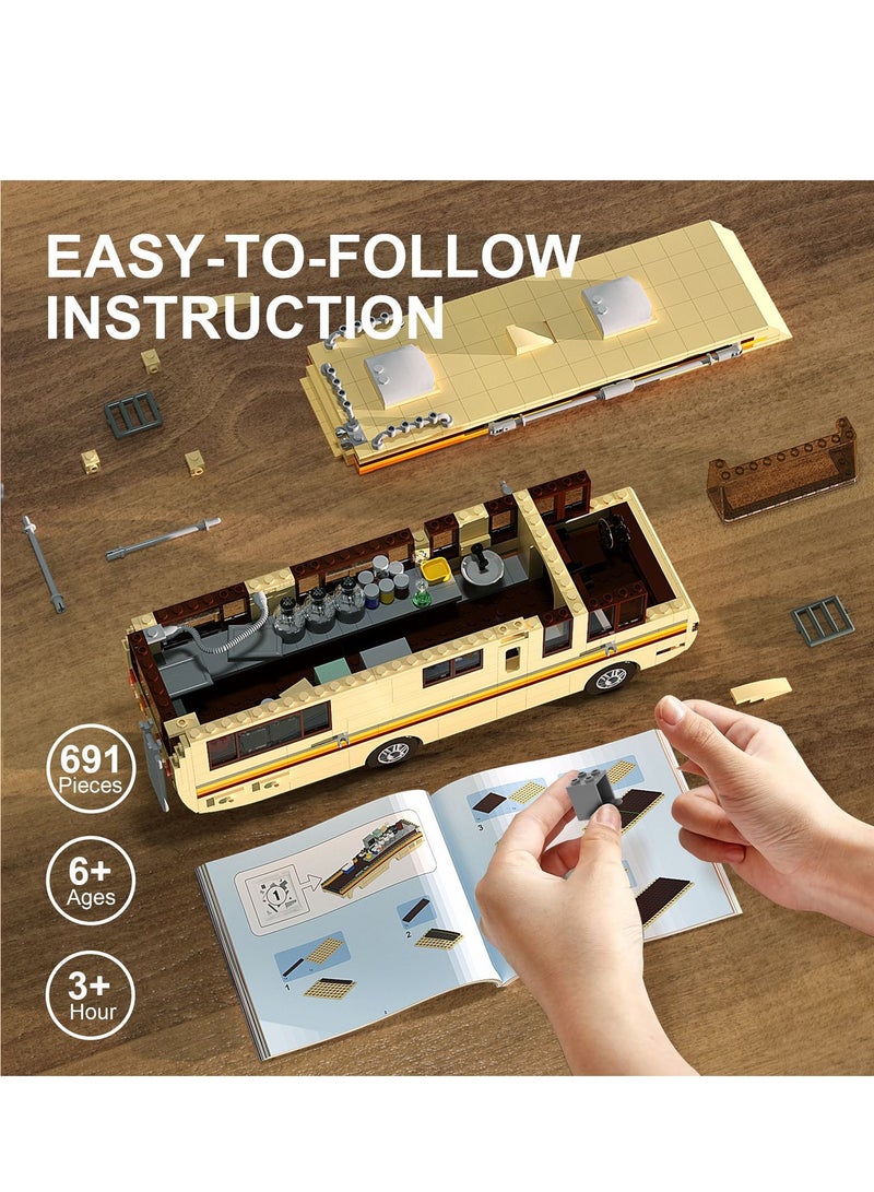 Breaking Bad RV Lego-Compatible Building Set - 690 Pieces, 1.013kg, Perfect Gift for Kids & Collectors - Image 2