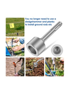 Y&D SDS Plus Ground Rod Driver, Grounding Rod, Heavy Duty Forged Steel Drill Bit Driver Tool, Save Time Rotary Hammers and Hammer Converter, for Rods, 0.75inch  - Image 2