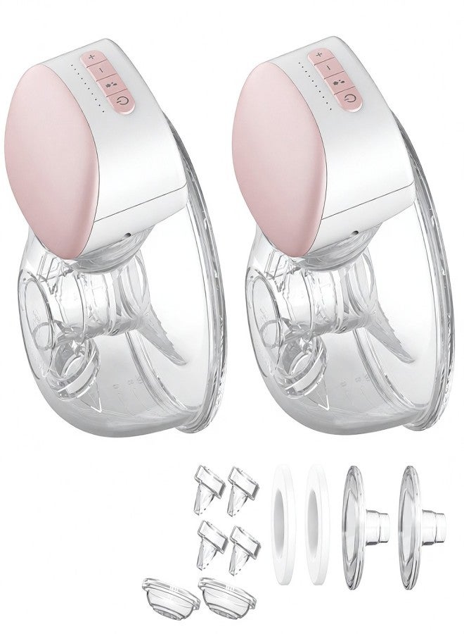 BEBEBAO BB-P1 2 Pack Wearable Electric Breast Pump Hands Portable Breast Cup 8oz/240ml 3 Modes 10 Suction Levels for Breastfeeding with 24mm Flange + 2pcs Bra Adjustment Buckles + 10pcs - Image 1