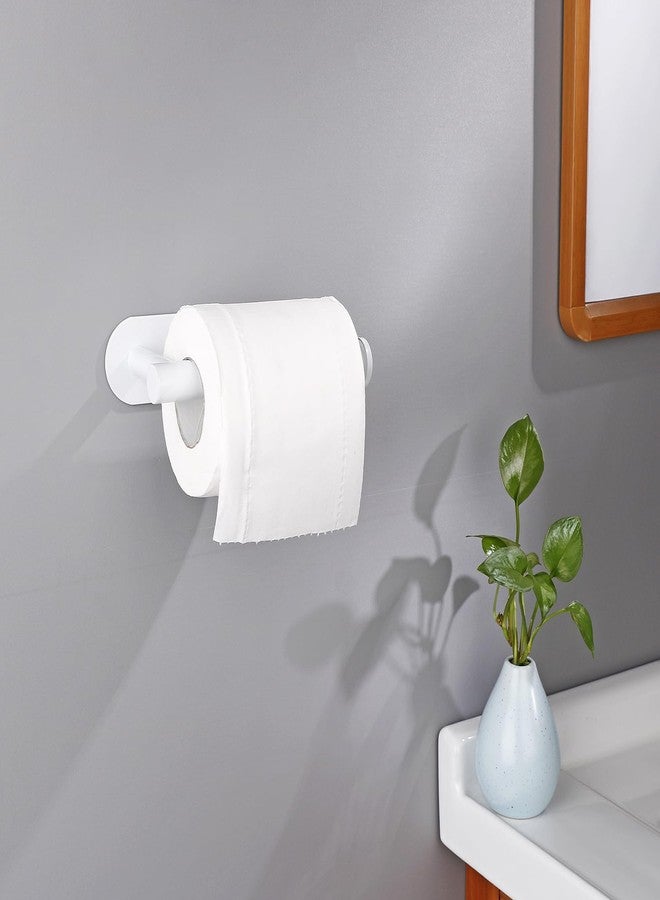 XDerlin Toilet Paper Holder Self Adhesive Roll Holder Wall Mount for Bathroom and Washroom No Drilling -White - Image 1
