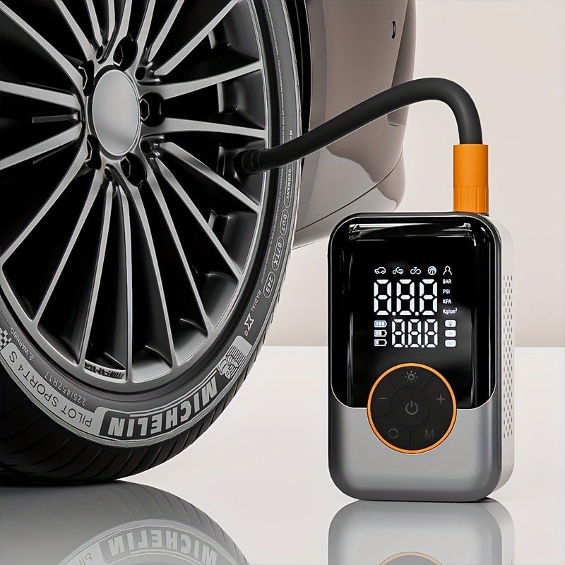SUITU Portable Wireless Air Compressor Tire Inflator with Digital Display, Rechargeable Battery, LED Light for Car, Motorcycle, Bicycle Tires and Sports Balls - Image 2