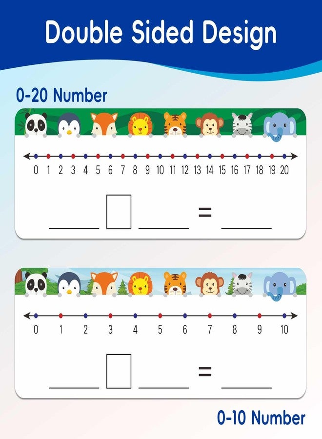 Jauisus 30 Pcs Number Line Dry Erase Whiteboard Card, 4”x12” Double Sided Dry Erase Board 0-10 on One Side 0-20 on Other Side, Students Home Classroom Must Haves Math White Board - Image 3