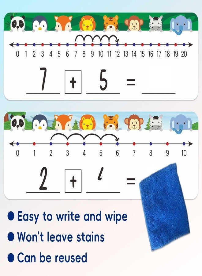 Jauisus 30 Pcs Number Line Dry Erase Whiteboard Card, 4”x12” Double Sided Dry Erase Board 0-10 on One Side 0-20 on Other Side, Students Home Classroom Must Haves Math White Board - Image 4