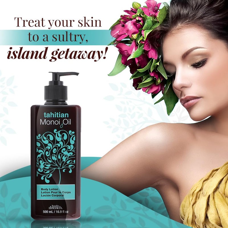 Body Drench Tahitian Monoi Oil Body Lotion for Women - Ultra-Hydrating Moisturizer with Gardenia & Coconut Oil Lotion for Dry Skin, Skincare, 16.9 fl oz - Image 2