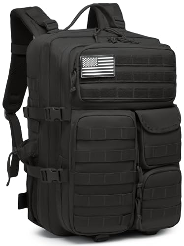 Wotony Tactical Backpack Military waterproof backpack with multiple pockets and tactical gear for the outdoors Black 45L - Image 1