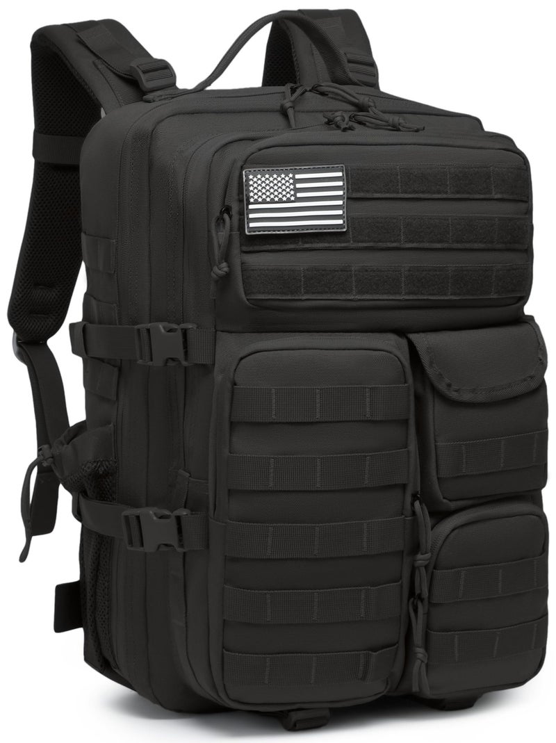 Wotony Tactical Backpack Military waterproof backpack with multiple pockets and tactical gear for the outdoors Black 45L - Image 2