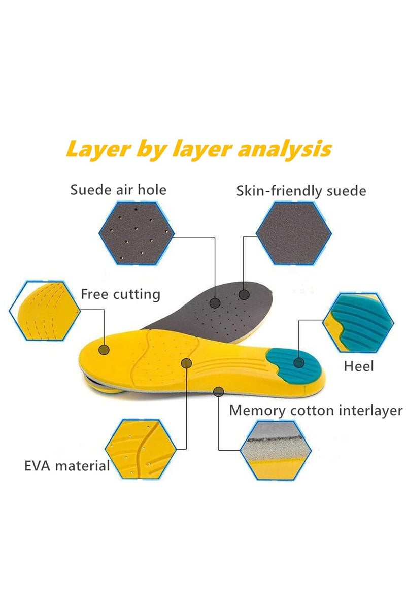 VIUAUAX Memory Foam Insoles,Premium Breathable Memory Foam Insoles, PU Sports Insoles,Comfortable and Breathable,Vibration damping and Relief of Foot Pain,Highly Elastic Sports Insoles,Arch Support Insoles for Basketball, Hiking (41-45) - Image 5