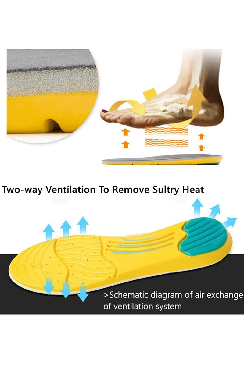 VIUAUAX Memory Foam Insoles,Premium Breathable Memory Foam Insoles, PU Sports Insoles,Comfortable and Breathable,Vibration damping and Relief of Foot Pain,Highly Elastic Sports Insoles,Arch Support Insoles for Basketball, Hiking (41-45) - Image 4