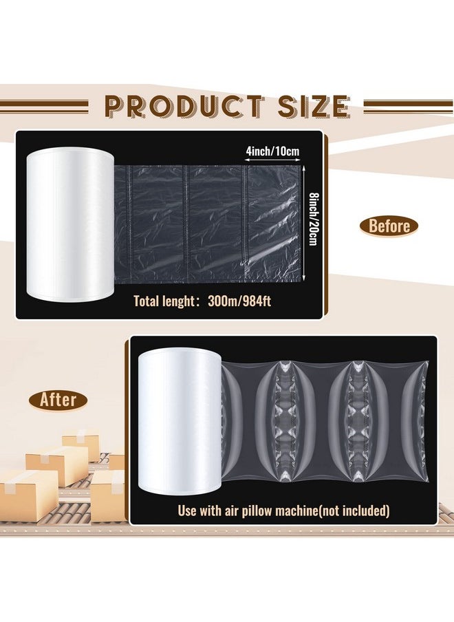 Marsui - Air Pillows For Shipping 984 Ft X 4 X 8 Air Bags Inflatable Air Pillow Cushion Film Roll Air Pillow Wrap Cushioning Box Void Filler Packing Materials For Fragile Items Moving Packaging - Image 1