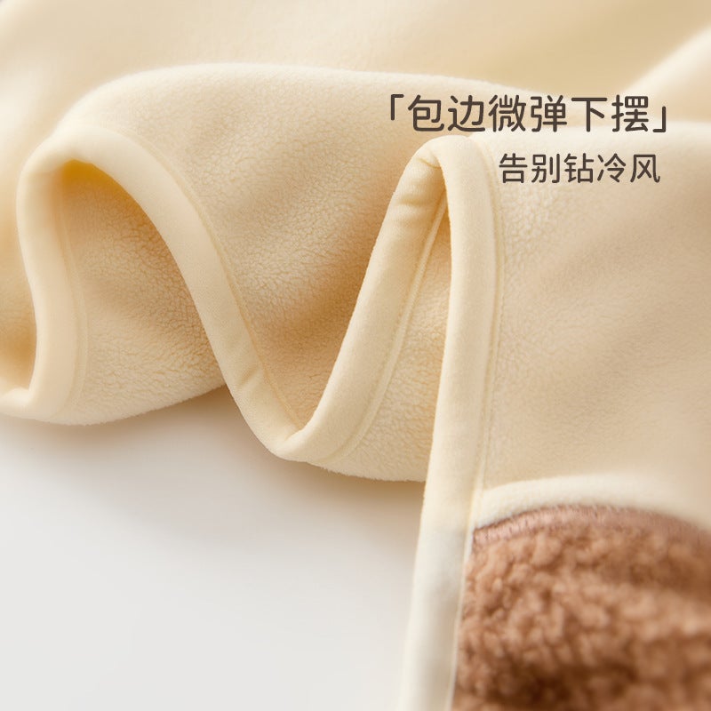 Baby Fleece-Lined Coat Hooded Children'S Coat Boys And Girls Cardigan Winter Fleece-Lined Ollie Velvet Double-Sided Fleece - Image 5