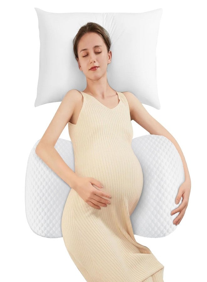 DONAMA Pregnancy Pillow Cooling for Sleeping, Detachable and Adjustable Double-Sided Support Maternity Pillow Skin-Friendly for Pregnant Women Back, HIPS, Legs(30°Slope Design Verified by Expectant Mothers) - Image 1