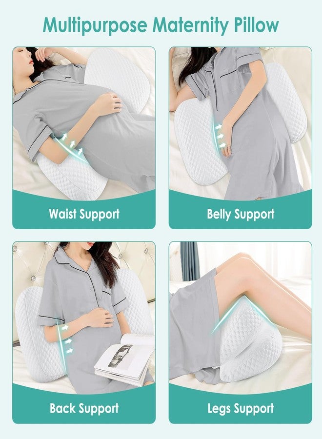 DONAMA Pregnancy Pillow Cooling for Sleeping, Detachable and Adjustable Double-Sided Support Maternity Pillow Skin-Friendly for Pregnant Women Back, HIPS, Legs(30°Slope Design Verified by Expectant Mothers) - Image 3
