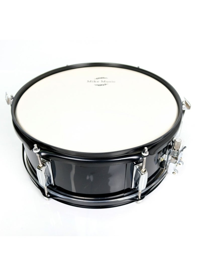 null - 14 x 5.5 Inches Black Snare Drum with Stand by Mike Music - Ideal for Beginners and Professional Drummers - Image 1